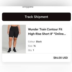Lululemon Wunder Train Contour Fit High-Rise Short 8’’ Size 14